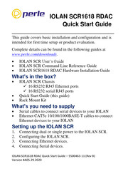 Perle IOLAN SCR1618 RDAC Quick Start Manual