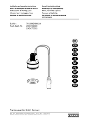 Franke 2000109499 Installation And Operating Instructions Manual