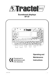 Tractel HF 87 Operating And Maintenance Instructions Manual