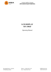 MSA MV-1901F Operating Manual