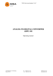 MSA ADPC-101 Operating Manual