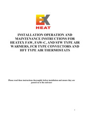 EXHeat HEATEX HFT Installation, Operation And Maintenance Instructions