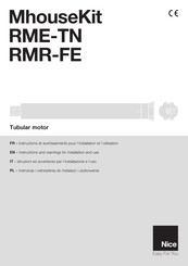 Nice MhouseKit RME-TN Series Instructions And Warnings For Installation And Use