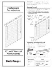Hunter Douglas Horizontal Aluminum Blinds Installation And Care Instructions