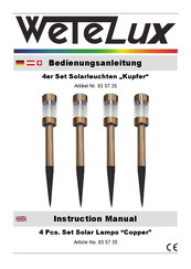 Westfalia WeTeLux Copper Instruction Manual