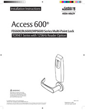 Assa Abloy Corbin Russwin Access 600 TCRNE1 Series Installation Instructions Manual