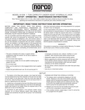 Norco 81036 Setup, Operating, Maintenance Instructions