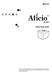 Ricoh Aficio CL800 Option Setup Manual