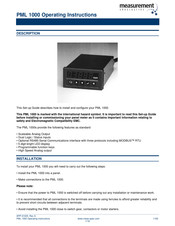 Measurement Computing PML 1000 Operating Instructions Manual