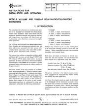 Vicon V2332AF Instructions For Installation And Operation Manual