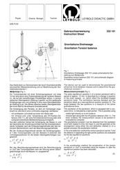 LEYBOLD 332 101 Instruction Sheet