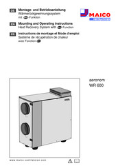 MICO aeronom WR 600 Mounting And Operating Instructions