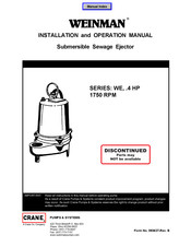 Crane WEINMAN WE Series Installation And Operation Manual