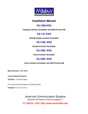 Midian Electronics VS-1050-KW2 Installation Manual