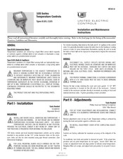 United Electric Controls 105 Series Installation And Maintenance Instructions