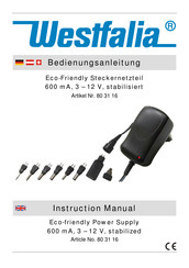 Westfalia 80 31 16 Instruction Manual