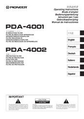 Pioneer PDA-4001 Operating Instructions Manual