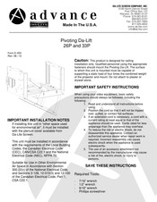 Da-Lite Advance 26P Pivoting Da-Lift 26P Manual