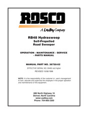 LeeBoy ROSCO Hydrasweep RB48 Operation - Maintenance - Service - Parts Manual