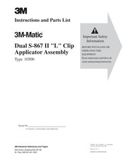 3M 3M-Matic Dual S-867 II Instructions And Parts List