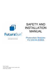 FuturaSun FU M ZEBRA Series Safety And Installation Manual