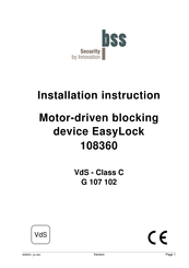 BSS Audio 108360.0 Installation Instruction