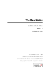Cedar Duo Series Manual