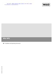 Wilo NPG 250-250 Installation And Operating Instructions Manual