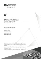 Gree GMV-Y36WL/A-TU Owner's Manual