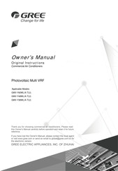 Gree GMV-Y36WL/A-T Owner's Manual