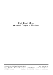 AMALGAMATED INSTRUMENT PM5 Optional Output Addendum