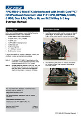 Advantech PPC-MB-610 Startup Manual