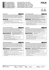 Puls DIMENSION CP10.122 Installation Manual