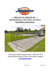 Jaypro Sports PROTF-70 Installation Instructions Manual