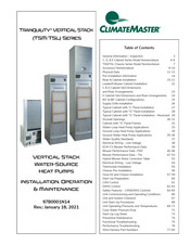 ClimateMaster Tranquility Series Installation Operation & Maintenance