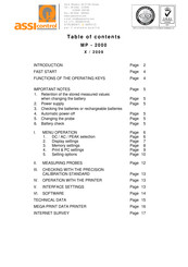 Assi Control MP-2000 Manual
