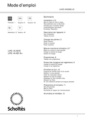 SCHOLTES LPE 14-H07 A+ Operating Instructions Manual
