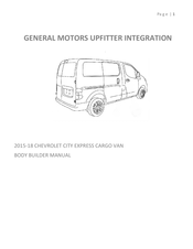 GMC CHEVROLET CITY EXPRESS CARGO VAN 2017 Builder Manual