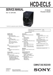 Sony HCD-ECL5 Service Manual