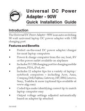 SIIG Universal DC Power Adapter - 90W Quick Installation Manual