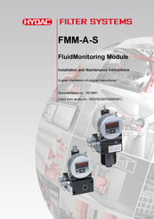 HYDAC FILTER SYSTEMS FMM-A-S Series Installation And Maintenance Instructions Manual