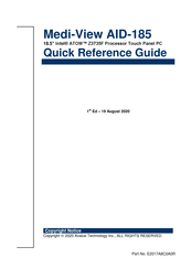 Avalue Technology Medi-View AID-185 Quick Reference Manual