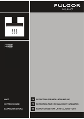 Fulgor Milano F4CW30S1 Instructions For Installation And Use Manual