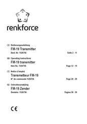Renkforce FM-19 Operating Instructions Manual