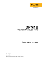 Fluke Biomedical DPM1B Operator's Manual