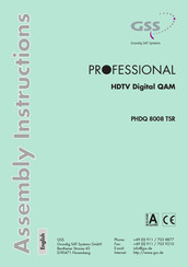 GSS PHDQ 8008 TSR Assembly Instructions Manual