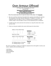 Over Armour Offroad BC-3400-FC04 Instructions For Installation And Care