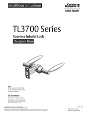 Assa Abloy Corbin Russwin TL3710 Installation Instructions Manual