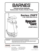 Crane Barnes PGPT1022C Installation Manual