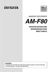 Aiwa AM-F80 Operating Instructions Manual